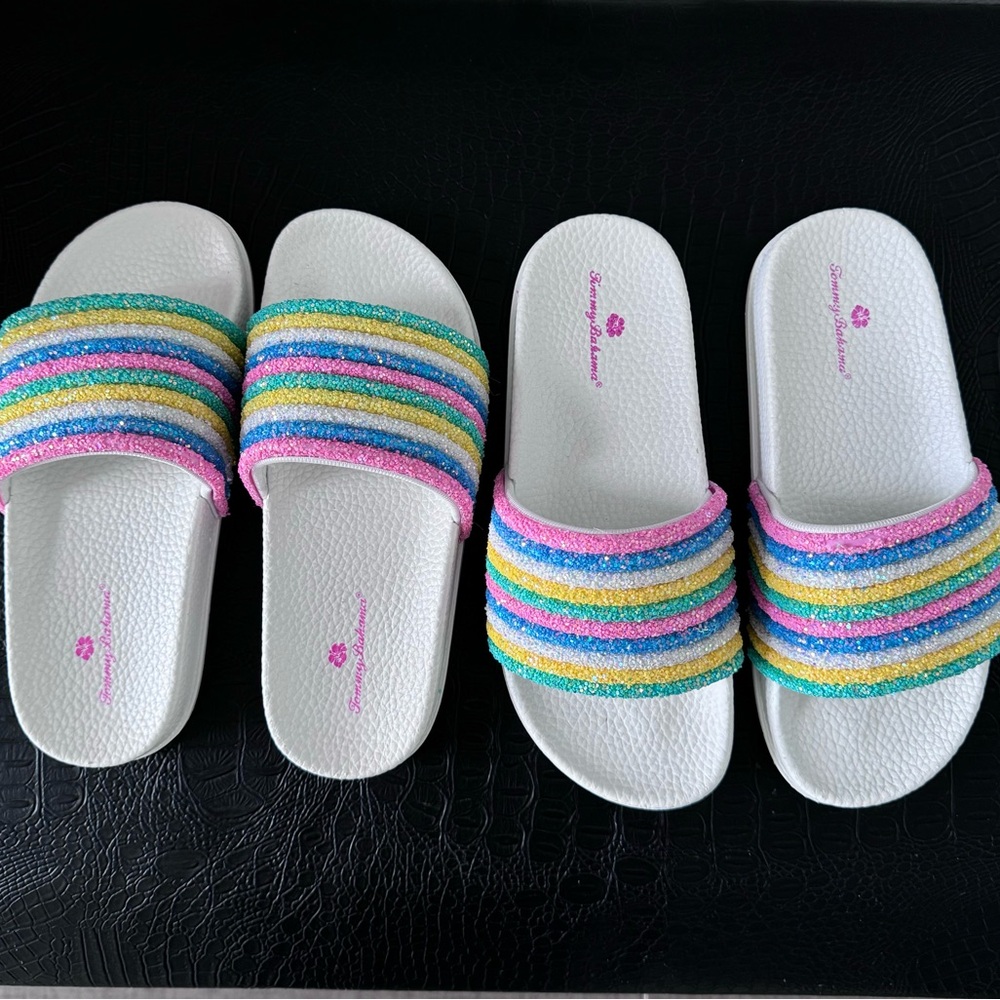 NWOT - Girls Tommy Bahama slides (sizes 3 & 1)